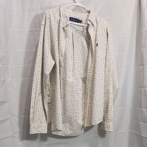 Ralph Lauren White and Blue Plaid Casual Shirt